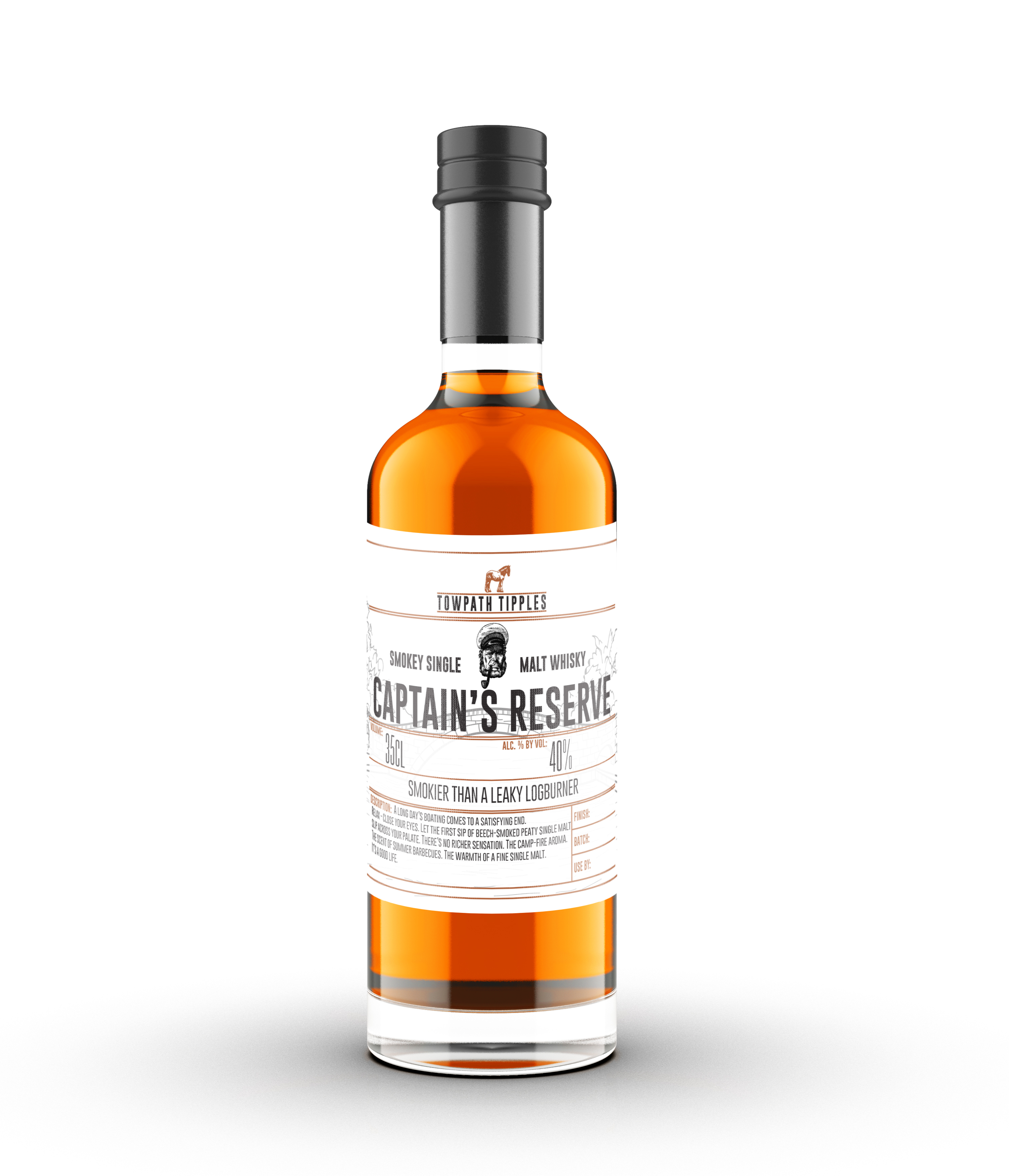 Captain's Reserve Smoked English Single Malt Spirit - 35cl